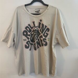 American Eagle Women’s Rolling  Stones Graphic Tee - Cream